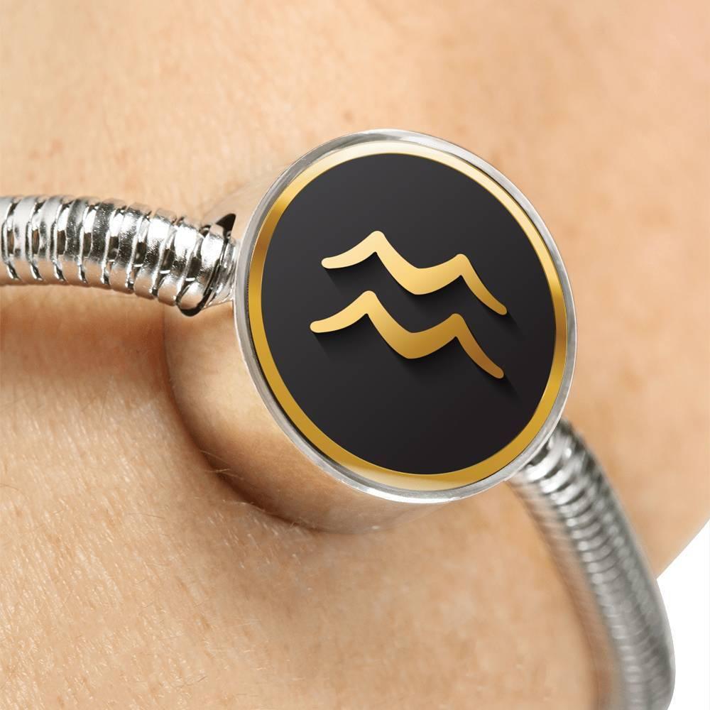 Aquarius Zodiac Exclusive Design Bracelet Made From Stainless Steel - ZodiacFanatic