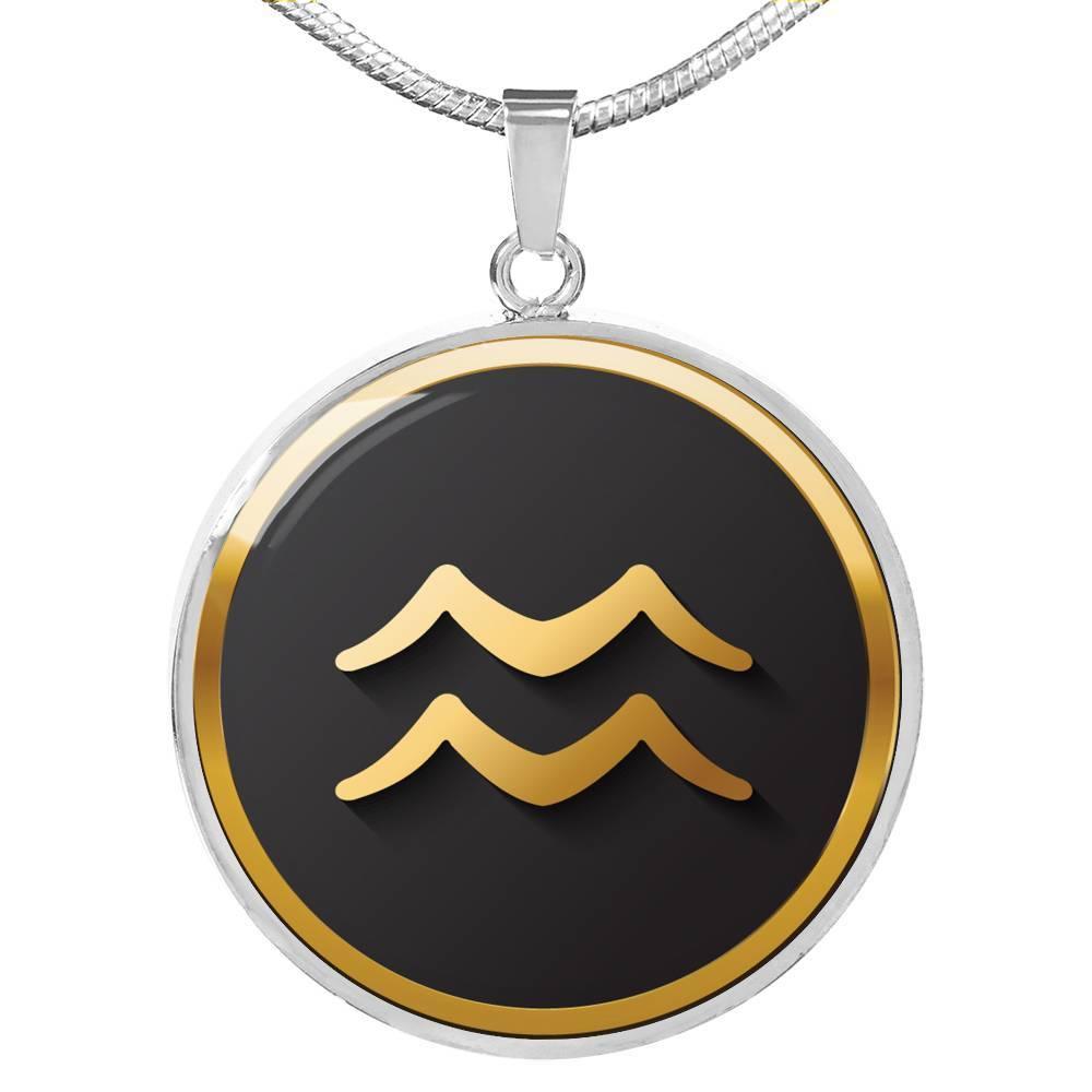 Aquarius Zodiac Exclusive Design Necklace Made From Stainless Steel or 18k Gold - ZodiacFanatic