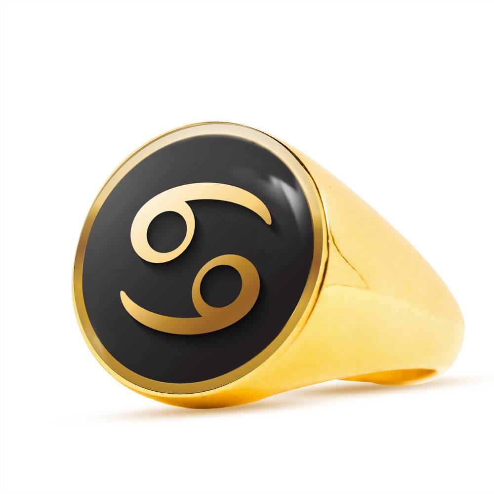 Cancer Zodiac Exclusive Design Ring Made From Stainless Steel or 18k Gold - ZodiacFanatic