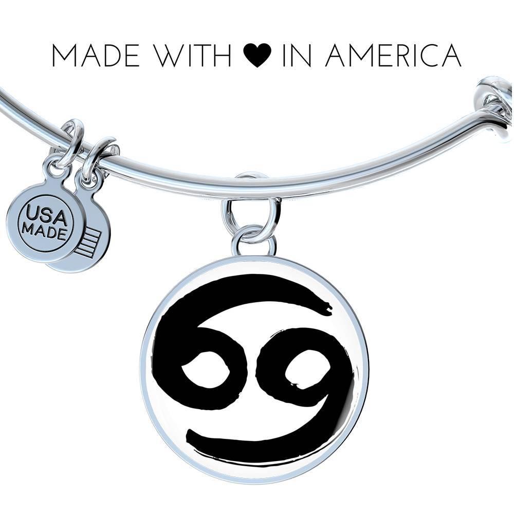 Cancer Zodiac Stainless Steel or 18k Gold Bangle - ZodiacFanatic