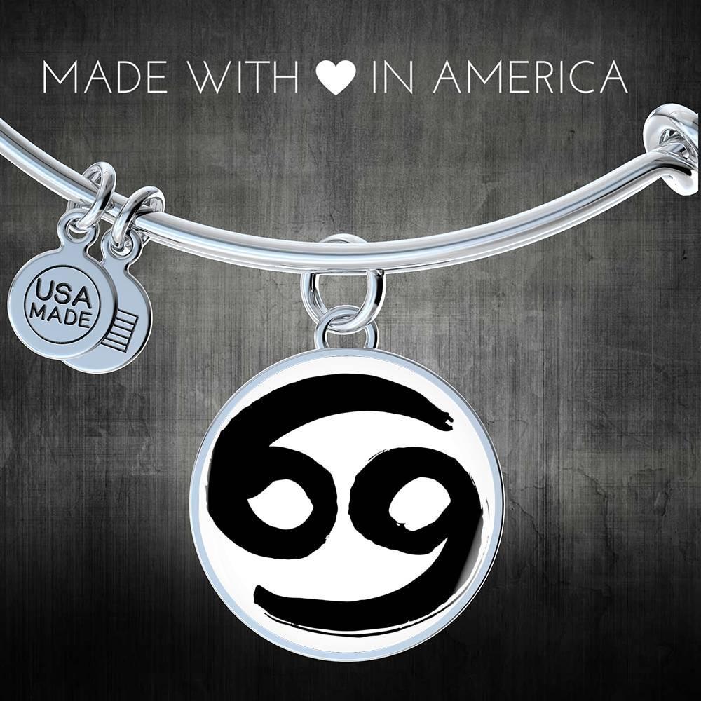 Cancer Zodiac Stainless Steel or 18k Gold Bangle - ZodiacFanatic