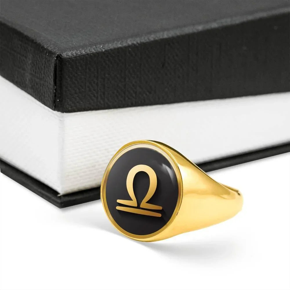 Libra Zodiac Exclusive Design Ring Made From Stainless Steel or 18k Gold - ZodiacFanatic