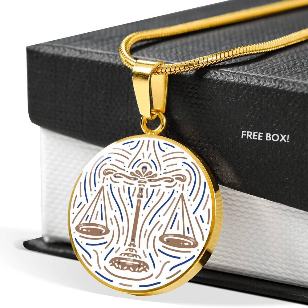 Libra Zodiac Luxury Stainless Steel or 18k Gold Artistic Necklace - ZodiacFanatic