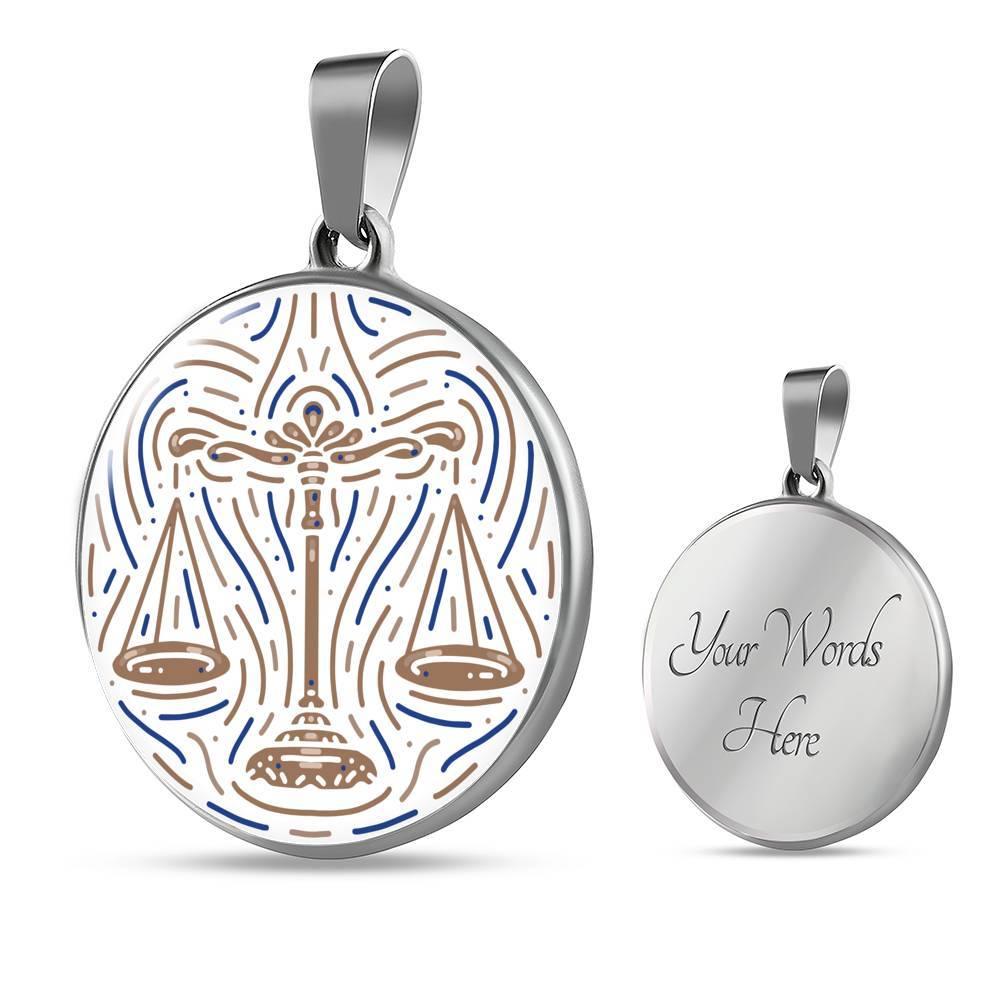 Libra Zodiac Luxury Stainless Steel or 18k Gold Artistic Necklace - ZodiacFanatic