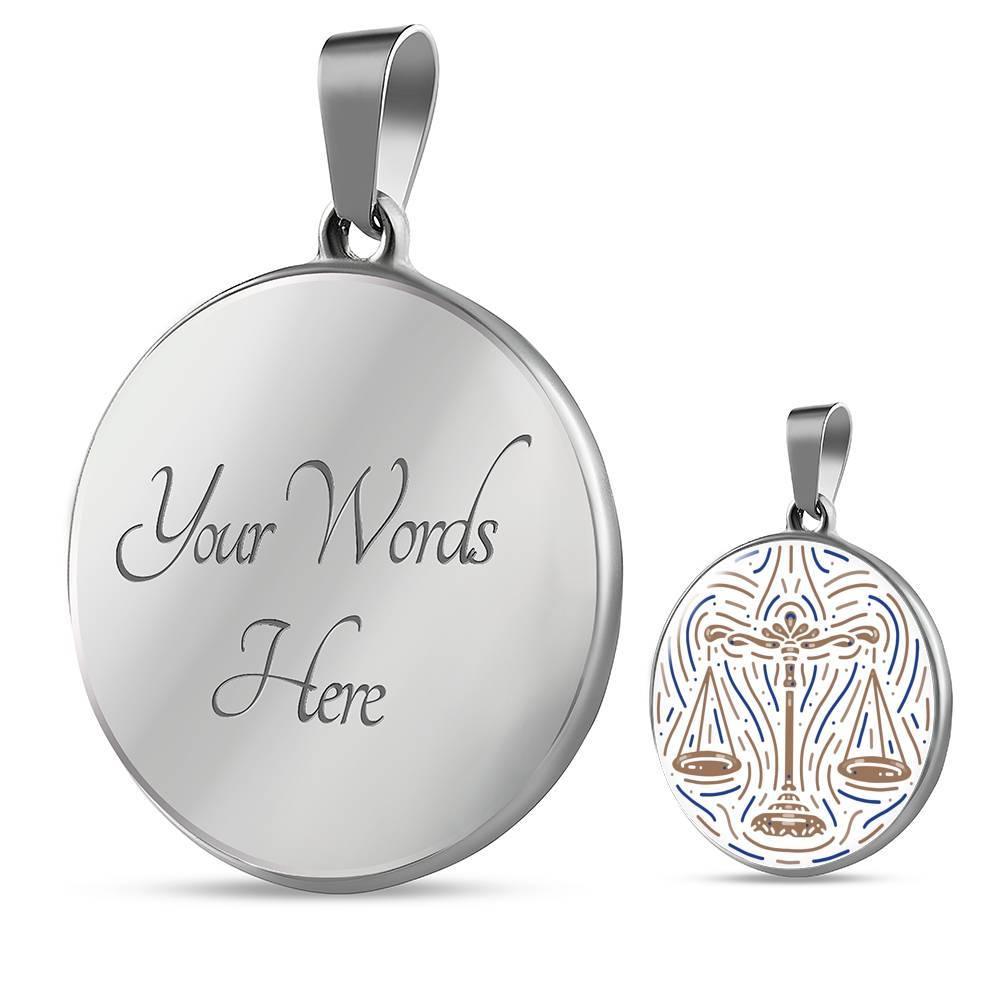 Libra Zodiac Luxury Stainless Steel or 18k Gold Artistic Necklace - ZodiacFanatic