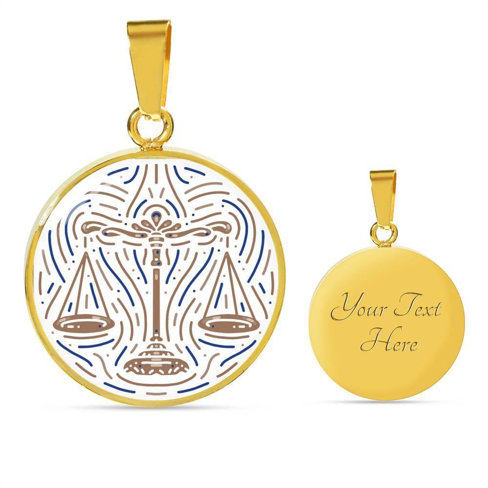 Libra Zodiac Luxury Stainless Steel or 18k Gold Artistic Necklace - ZodiacFanatic