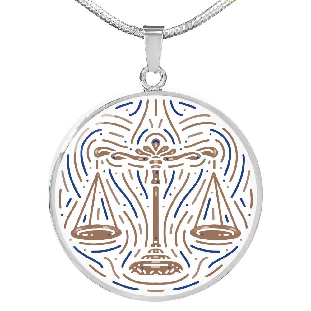 Libra Zodiac Luxury Stainless Steel or 18k Gold Artistic Necklace - ZodiacFanatic