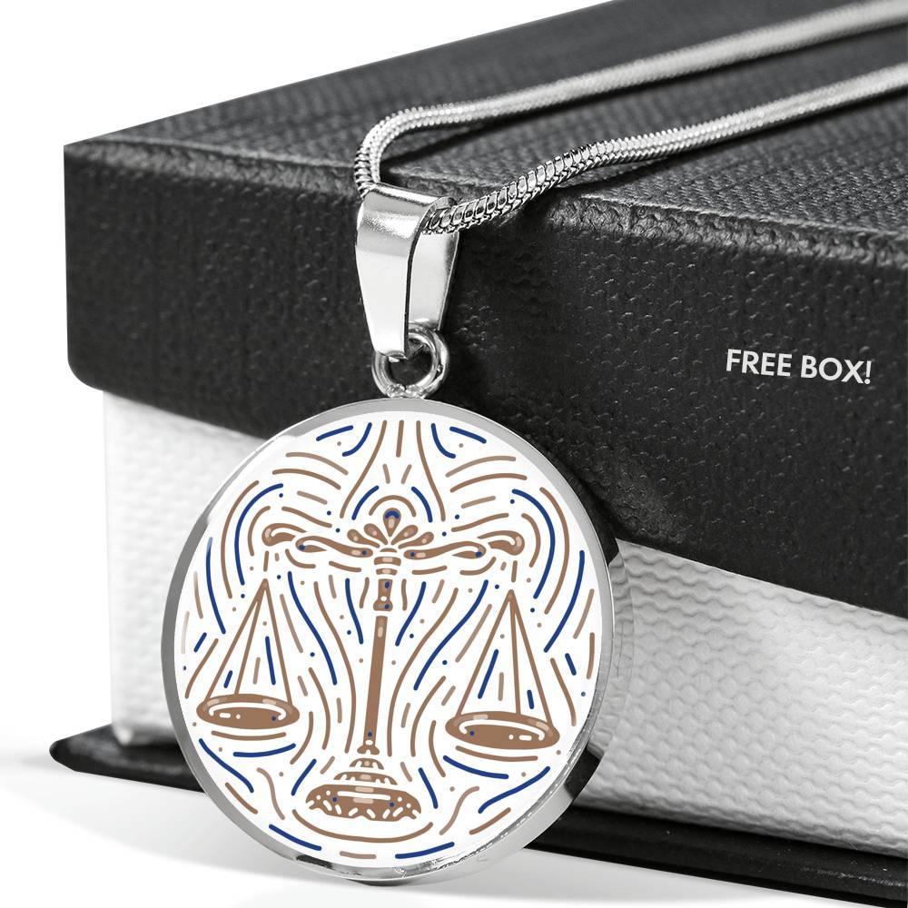 Libra Zodiac Luxury Stainless Steel or 18k Gold Artistic Necklace - ZodiacFanatic