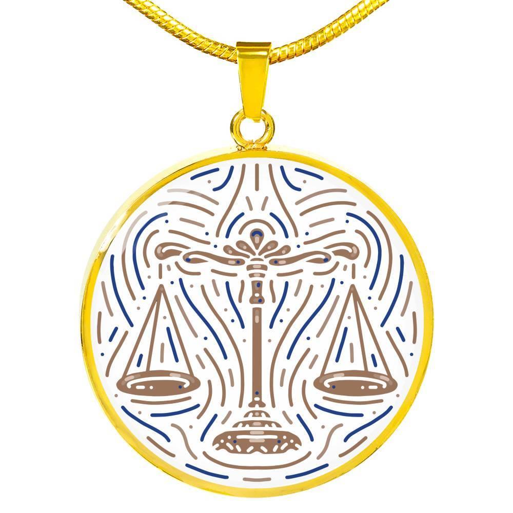 Libra Zodiac Luxury Stainless Steel or 18k Gold Artistic Necklace - ZodiacFanatic