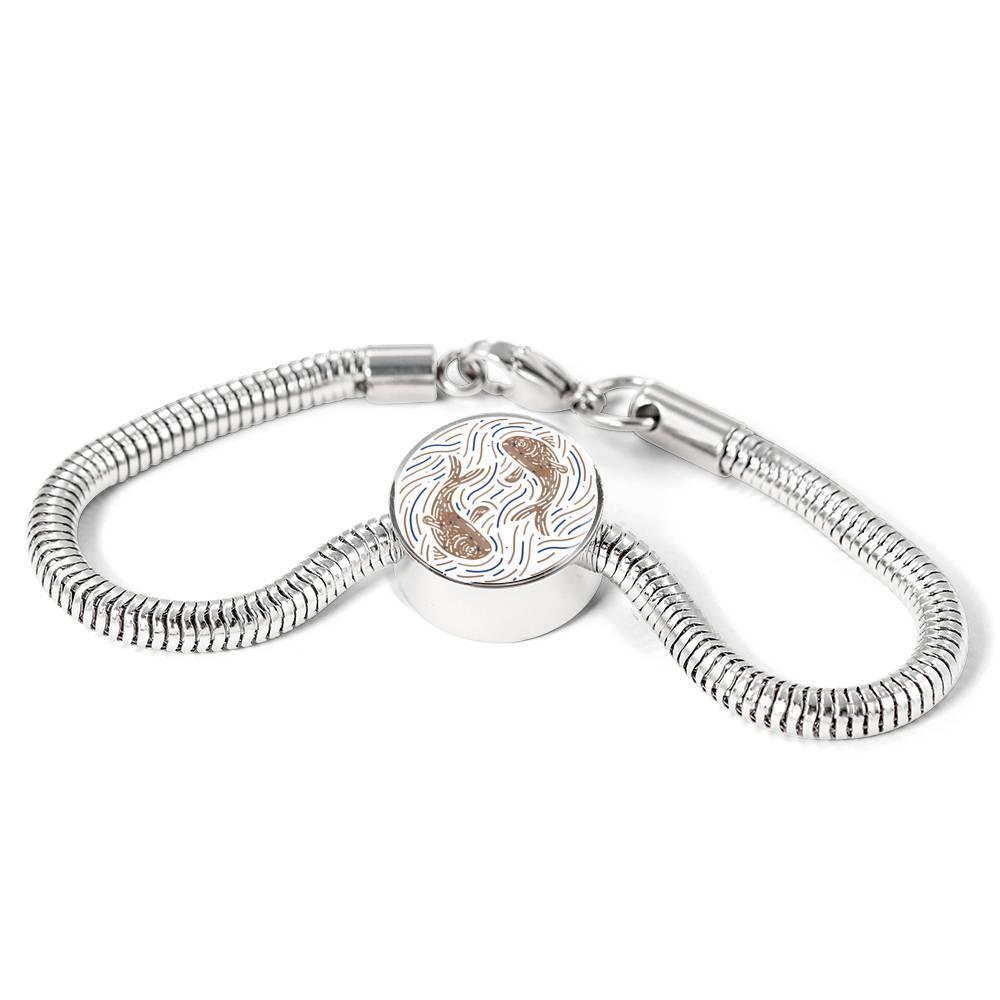 Pisces Zodiac Artistic Bracelet made from Stainless Steel or 18k Gold - ZodiacFanatic