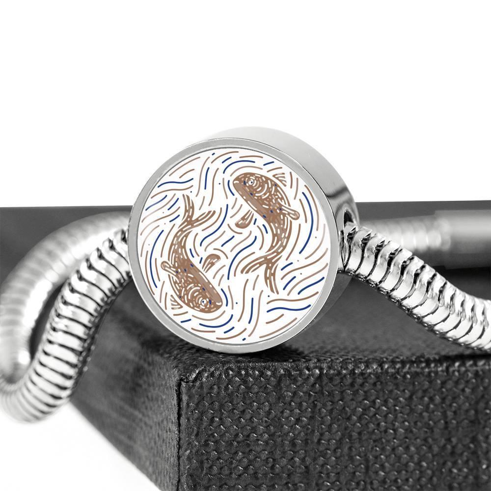 Pisces Zodiac Artistic Bracelet made from Stainless Steel or 18k Gold - ZodiacFanatic