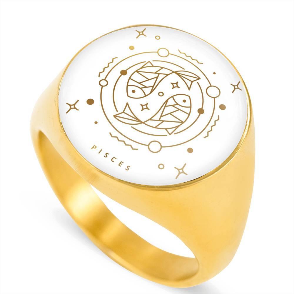 Pisces Zodiac Luxury Ring made from Stainless Steel or 18k Gold - ZodiacFanatic