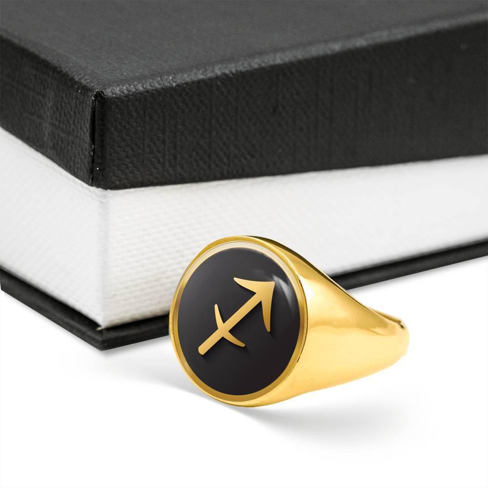 Sagittarius Zodiac Exclusive Design Ring Made From Stainless Steel or 18k Gold - ZodiacFanatic