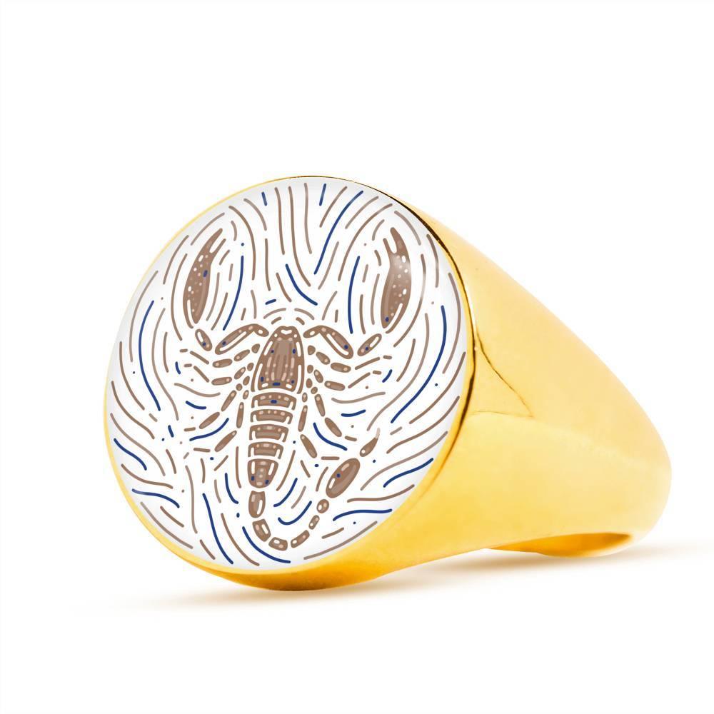 Scorpio Zodiac Artistic Ring made from Stainless Steel or 18k Gold - ZodiacFanatic