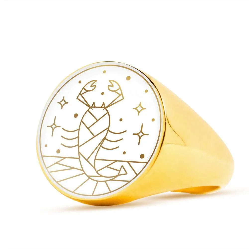 Scorpio Zodiac Luxury Ring made from Stainless Steel or 18k Gold - ZodiacFanatic