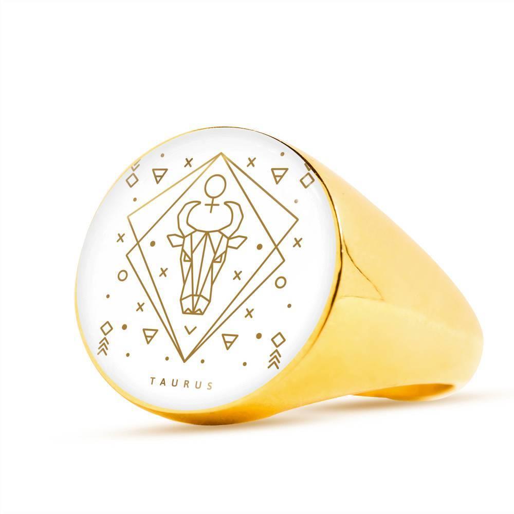 Taurus Zodiac Luxury Stainless Steel or 18k Gold Ring - ZodiacFanatic