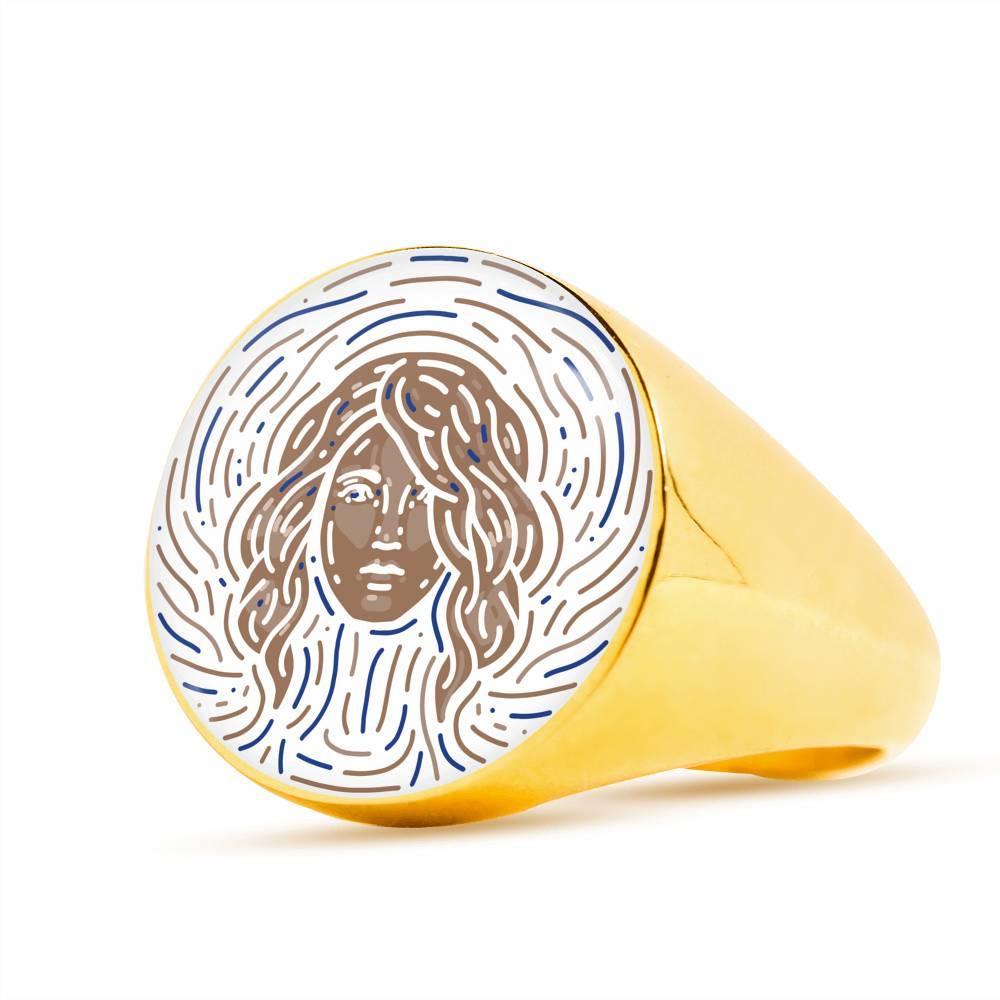 Virgo Zodiac Artistic Ring made from Stainless Steel or 18k Gold - ZodiacFanatic
