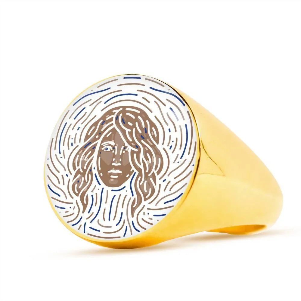 Virgo Zodiac Artistic Ring made from Stainless Steel or 18k Gold - ZodiacFanatic