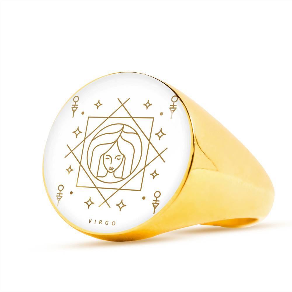Virgo Zodiac Luxury Ring made from Stainless Steel or 18k Gold - ZodiacFanatic