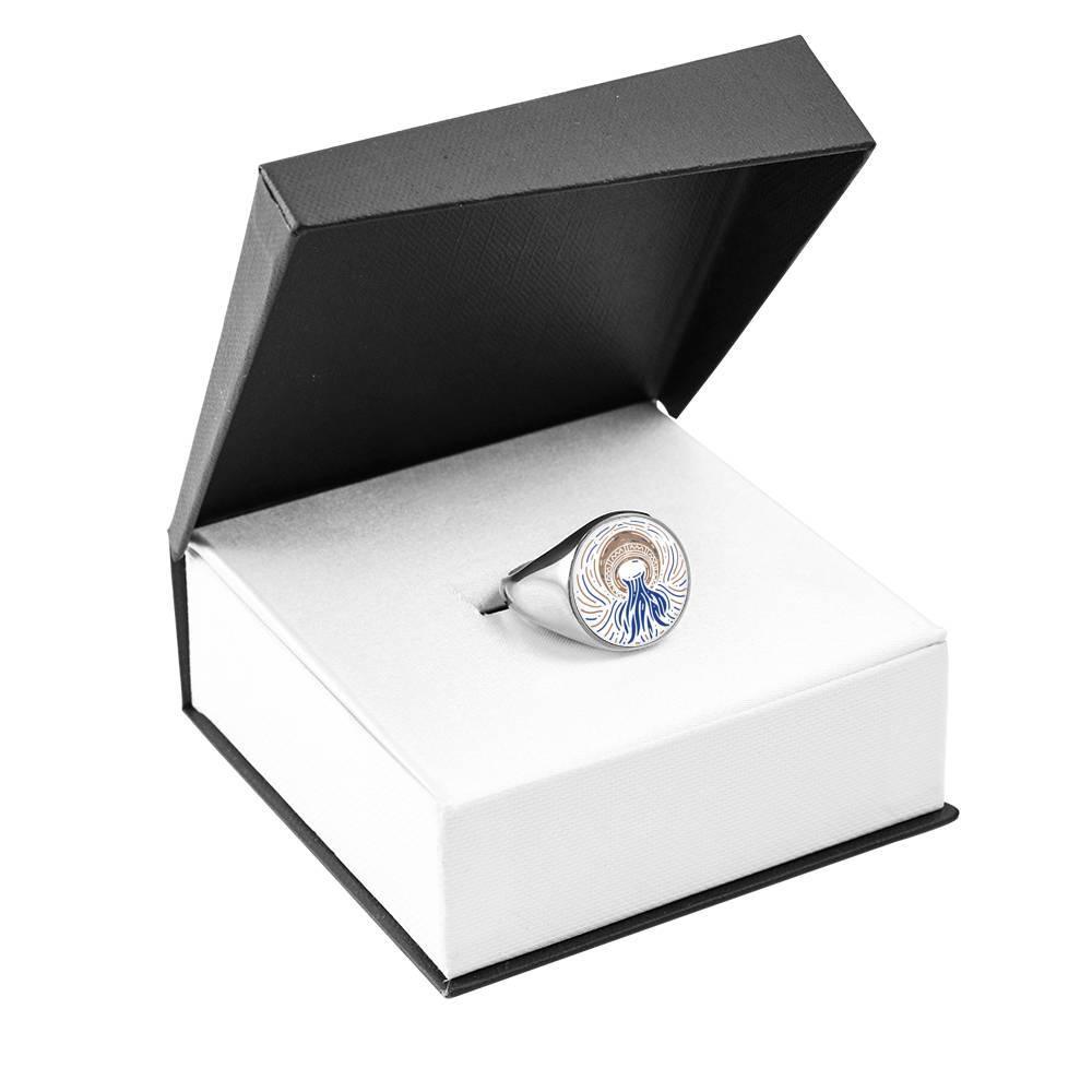 Aquarius Zodiac Artistic Ring made from Stainless Steel or 18k Gold - ZodiacFanatic