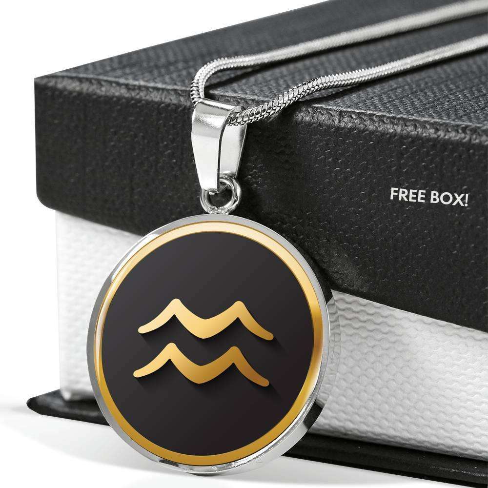 Aquarius Zodiac Exclusive Design Necklace Made From Stainless Steel or 18k Gold - ZodiacFanatic