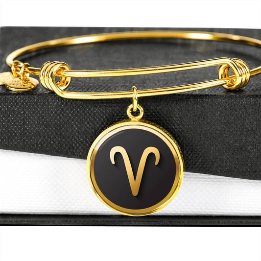 Aries Zodiac Exclusive Design Bangle Made From Stainless Steel or 18k Gold - ZodiacFanatic