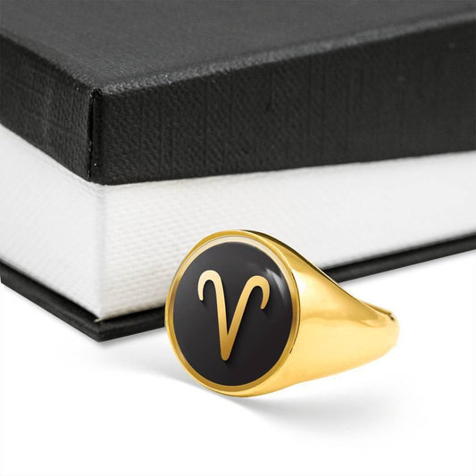 Aries Zodiac Exclusive Design Ring Made From Stainless Steel or 18k Gold - ZodiacFanatic