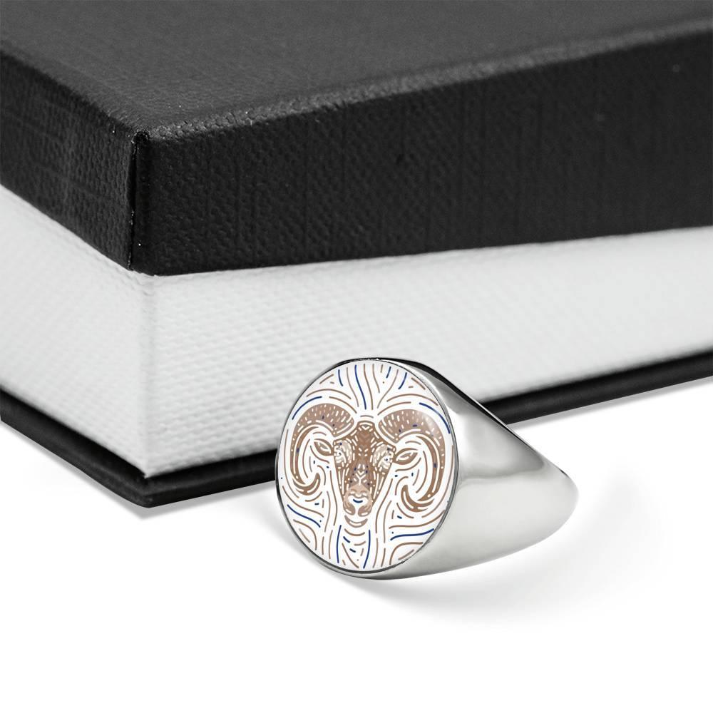 Aries Zodiac Luxury Stainless Steel or 18k Gold Ring - ZodiacFanatic