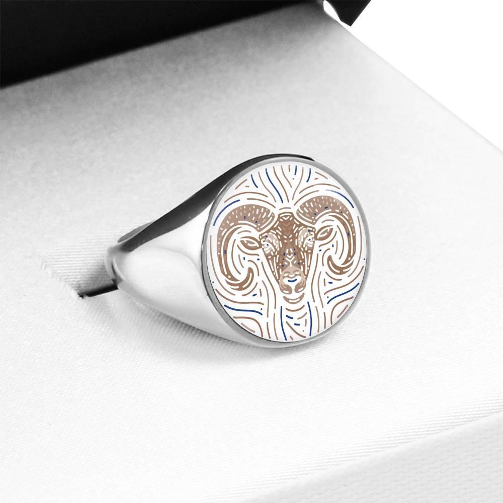 Aries Zodiac Luxury Stainless Steel or 18k Gold Ring - ZodiacFanatic