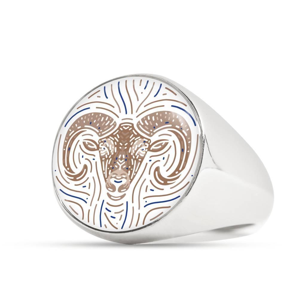 Aries Zodiac Luxury Stainless Steel or 18k Gold Ring - ZodiacFanatic