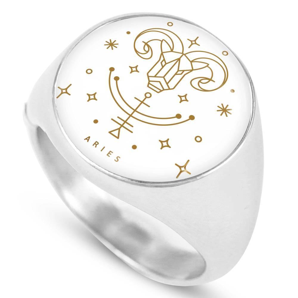 Aries Zodiac Luxury Stainless Steel or 18k Gold Ring - ZodiacFanatic