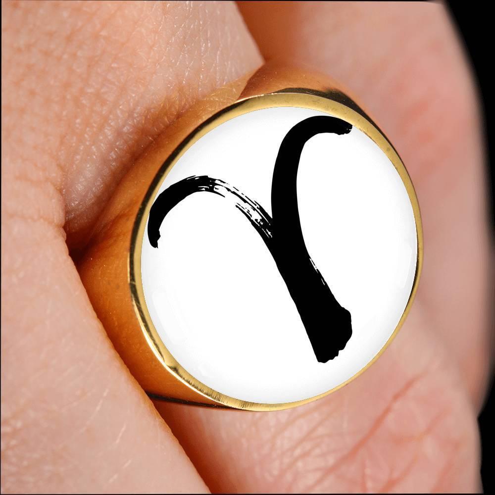 Aries Zodiac Stainless Steel or 18k Gold Ring - ZodiacFanatic