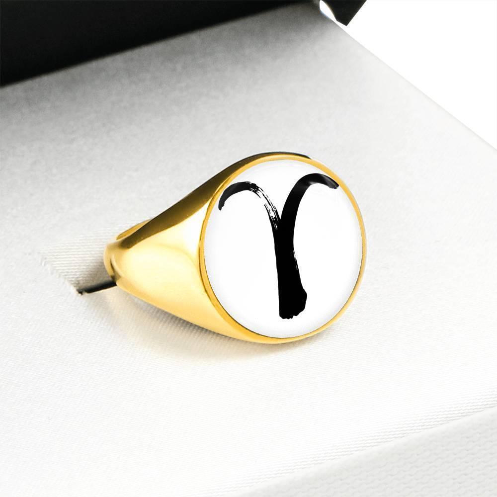 Aries Zodiac Stainless Steel or 18k Gold Ring - ZodiacFanatic