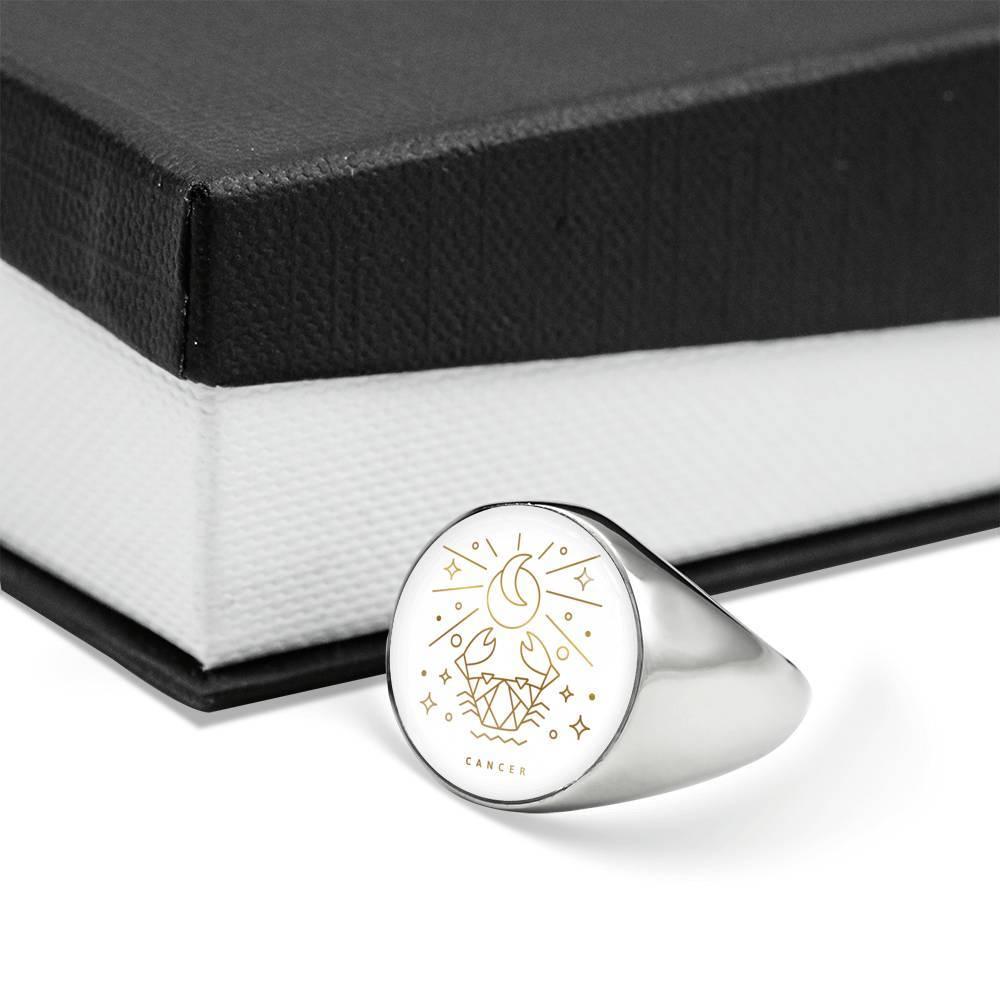 Cancer Zodiac Adjustable Luxury Ring made from Stainless Steel or 18k Gold - ZodiacFanatic