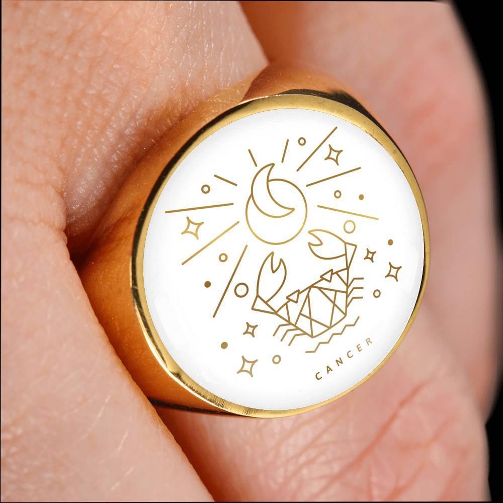 Cancer Zodiac Adjustable Luxury Ring made from Stainless Steel or 18k Gold - ZodiacFanatic