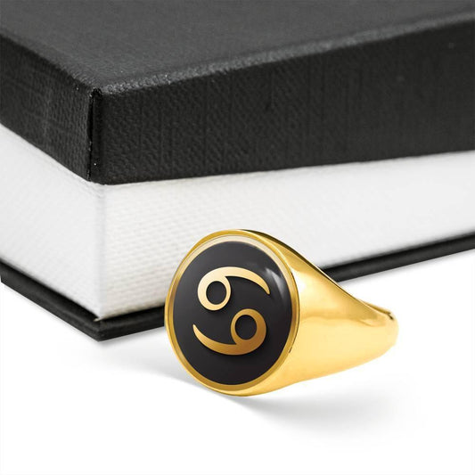 Cancer Zodiac Exclusive Design Ring Made From Stainless Steel or 18k Gold - ZodiacFanatic