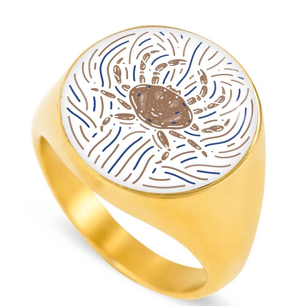 Cancer Zodiac Luxury Stainless Steel or 18k Gold Artistic Ring - ZodiacFanatic