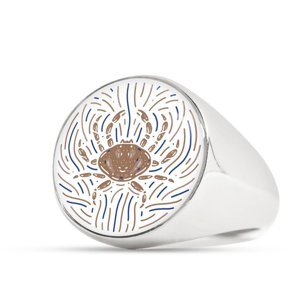 Cancer Zodiac Luxury Stainless Steel or 18k Gold Artistic Ring - ZodiacFanatic