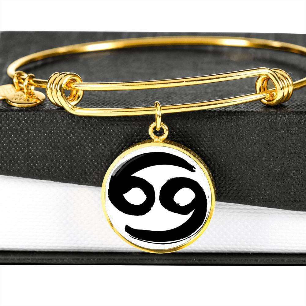 Cancer Zodiac Stainless Steel or 18k Gold Bangle - ZodiacFanatic