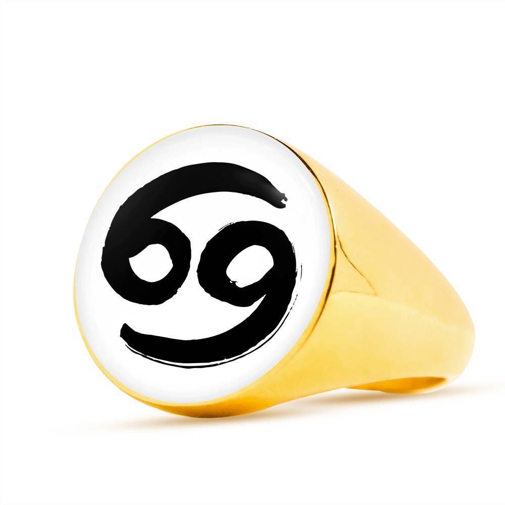 Cancer Zodiac Stainless Steel or 18k Gold Ring - ZodiacFanatic