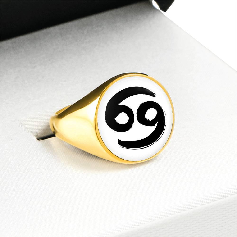 Cancer Zodiac Stainless Steel or 18k Gold Ring - ZodiacFanatic