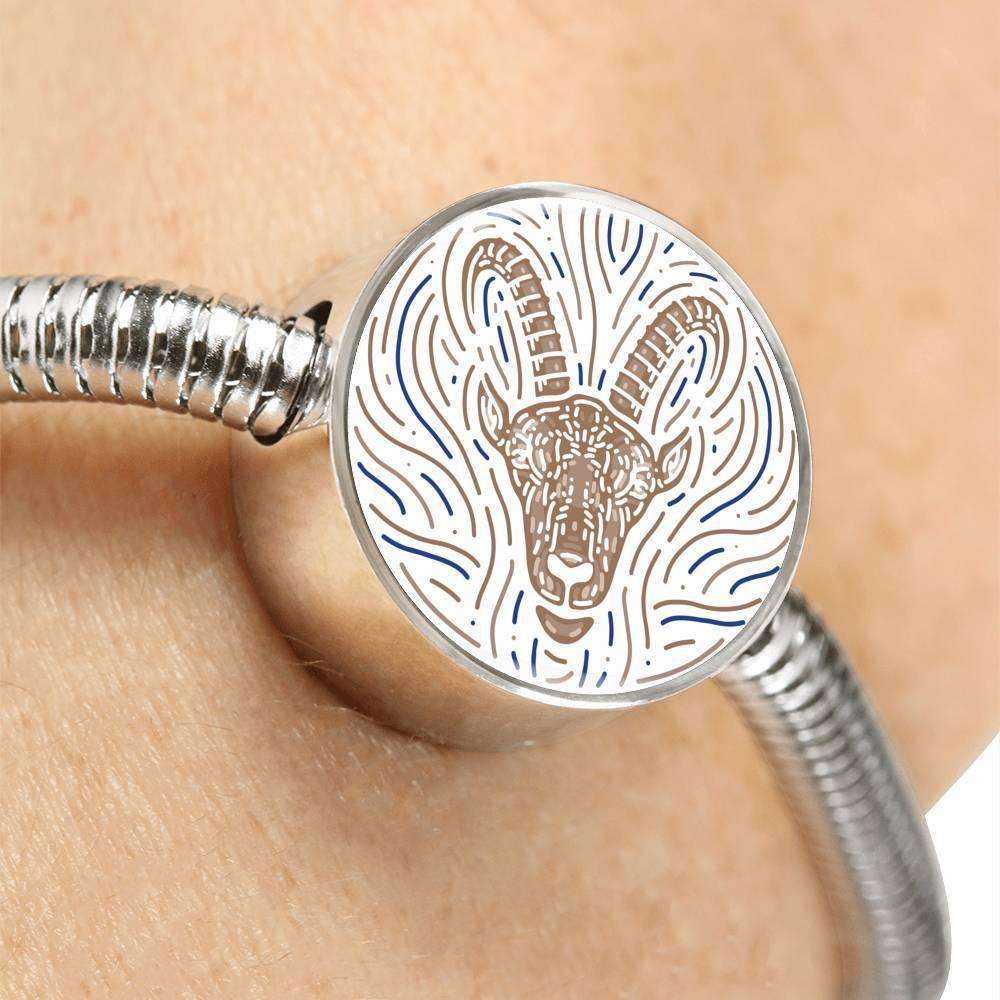 Capricorn Zodiac Artistic Stainless Steel Bracelet - ZodiacFanatic