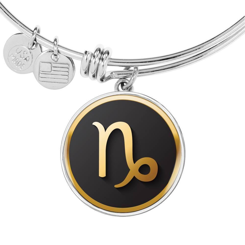 Capricorn Zodiac Exclusive Design Bangle Made From Stainless Steel or 18k Gold - ZodiacFanatic