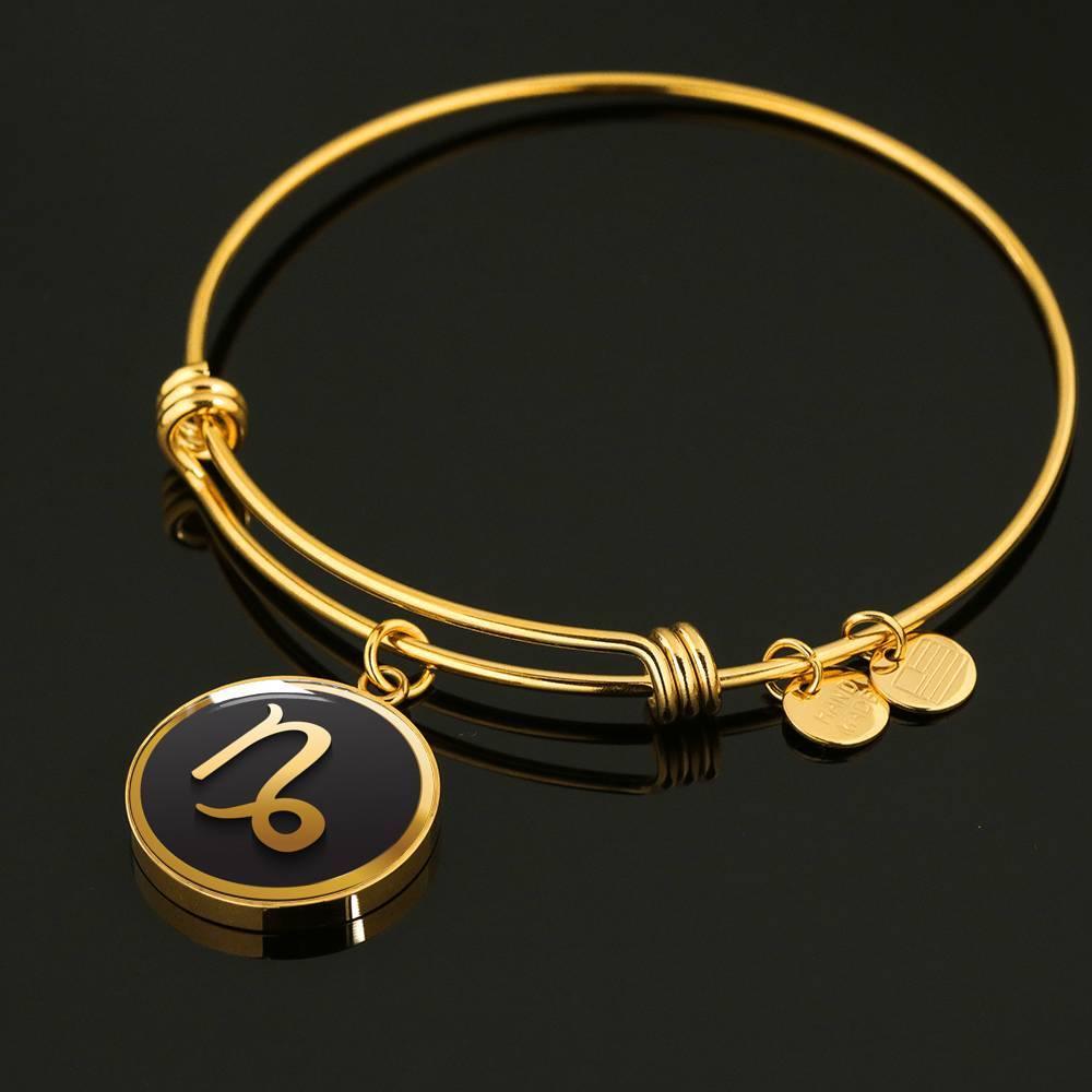 Capricorn Zodiac Exclusive Design Bangle Made From Stainless Steel or 18k Gold - ZodiacFanatic