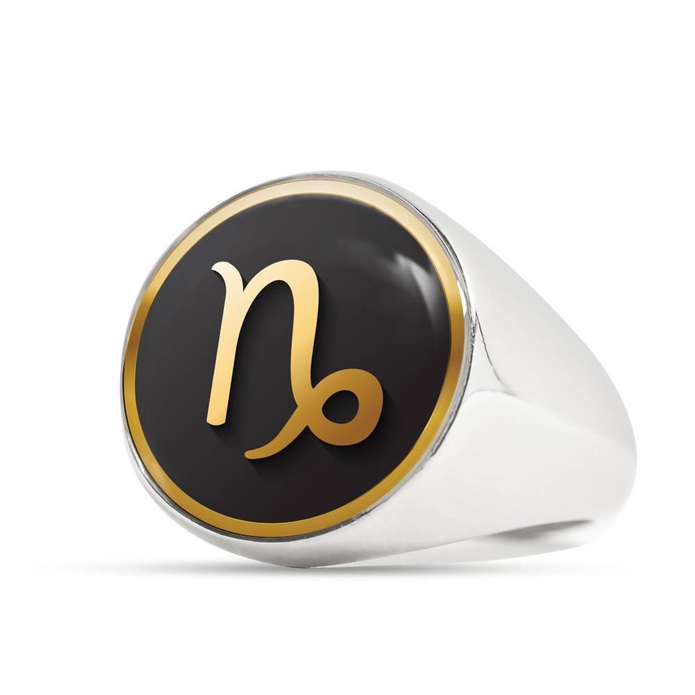 Capricorn Zodiac Exclusive Design Ring Made From Stainless Steel or 18k Gold - ZodiacFanatic