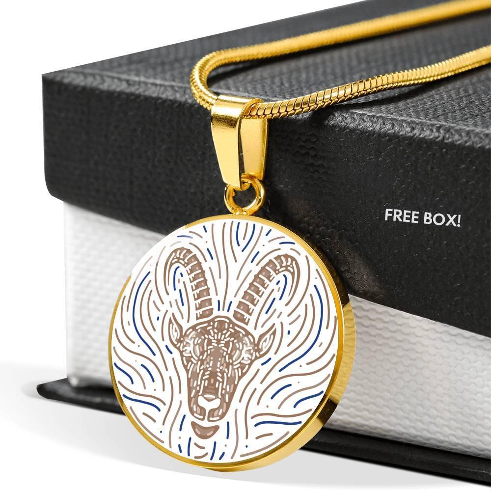 Capricorn Zodiac Luxury Stainless Steel or 18k Gold Artistic Necklace - ZodiacFanatic