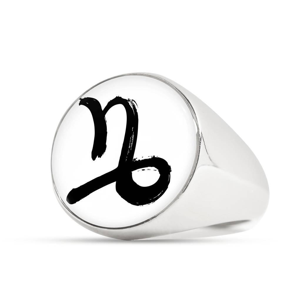 Capricorn Zodiac Stainless Steel or 18k Gold Ring - ZodiacFanatic