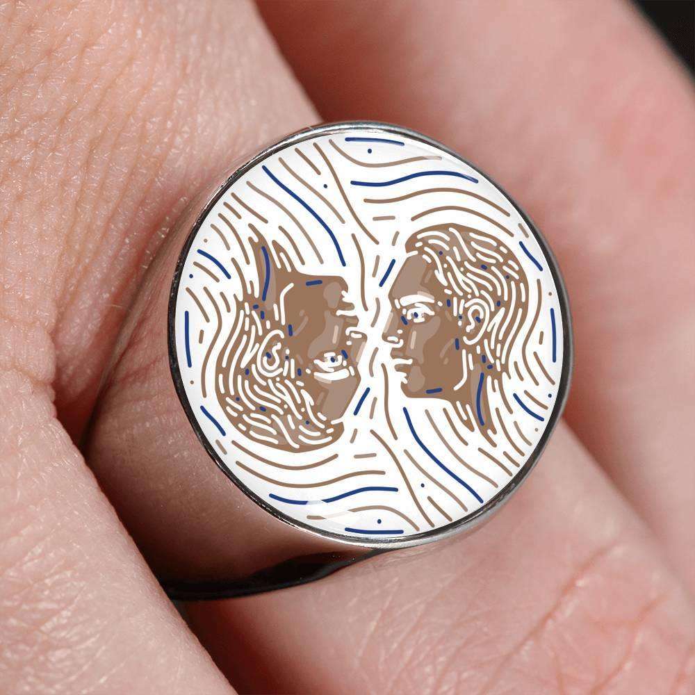Gemini Zodiac Creative Stainless Steel or 18k Gold Ring - ZodiacFanatic