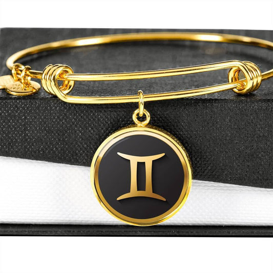 Gemini Zodiac Exclusive Design Bangle Made From Stainless Steel or 18k Gold - ZodiacFanatic