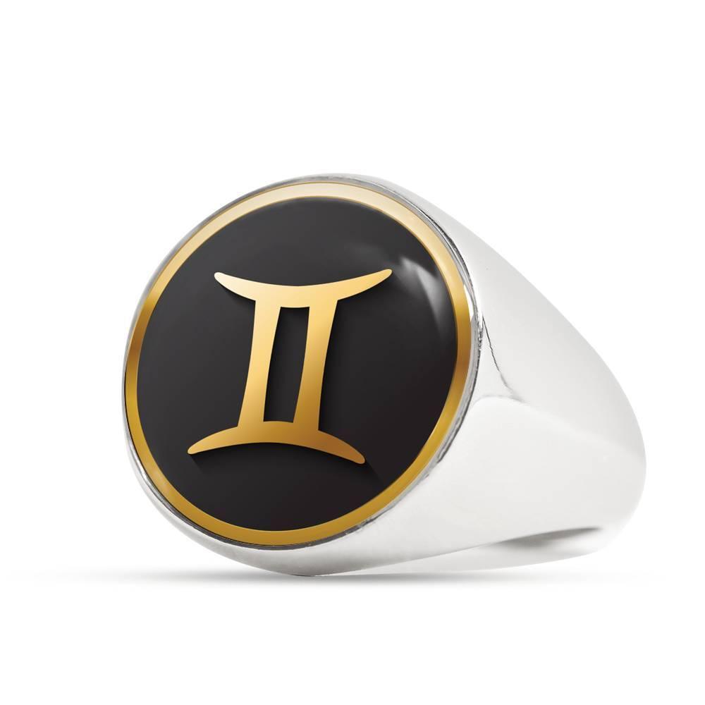 Gemini Zodiac Exclusive Design Ring Made From Stainless Steel or 18k Gold - ZodiacFanatic